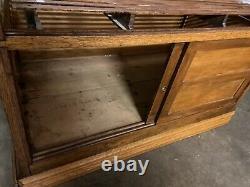 Antique Display Case Retail Store Museum Business Counter Shelves Glass Wood Lrg