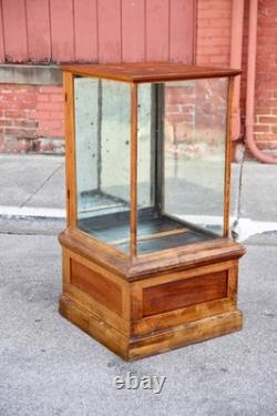 Antique Drug Store Showcase Oak Glass Display Case Wood Bookcase Vintage Cabinet