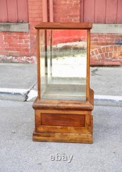 Antique Drug Store Showcase Oak Glass Display Case Wood Bookcase Vintage Cabinet