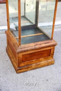 Antique Drug Store Showcase Oak Glass Display Case Wood Bookcase Vintage Cabinet