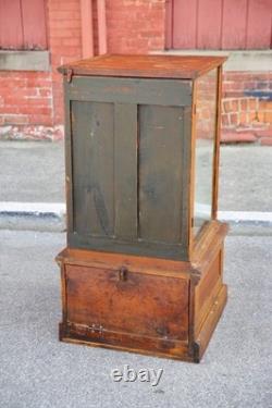 Antique Drug Store Showcase Oak Glass Display Case Wood Bookcase Vintage Cabinet