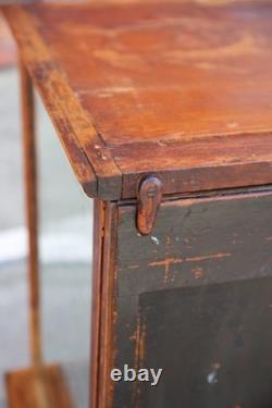 Antique Drug Store Showcase Oak Glass Display Case Wood Bookcase Vintage Cabinet