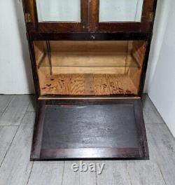 Antique General Country Store Floor Showcase Wood Glass Display Case Cabinet