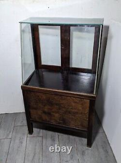 Antique General Country Store Floor Showcase Wood Glass Display Case Cabinet