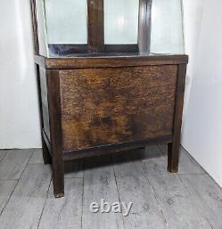 Antique General Country Store Floor Showcase Wood Glass Display Case Cabinet