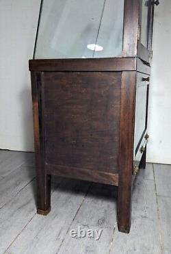 Antique General Country Store Floor Showcase Wood Glass Display Case Cabinet