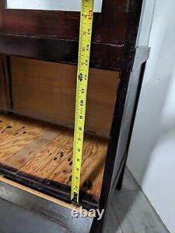 Antique General Country Store Floor Showcase Wood Glass Display Case Cabinet