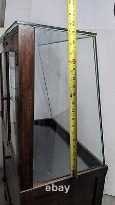 Antique General Country Store Floor Showcase Wood Glass Display Case Cabinet