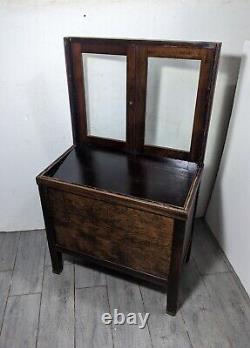 Antique General Country Store Floor Showcase Wood Glass Display Case Cabinet