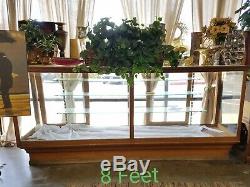 Antique General STORE DISPLAY SHOW CASE OAK- 8 Ft Long LOCAL PICKUP ONLY