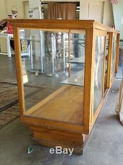 Antique General STORE DISPLAY SHOW CASE OAK- 8 Ft Long LOCAL PICKUP ONLY