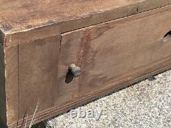 Antique General Store CIGAR BOX Display Case 69.5L Slide Panels Original Knobs