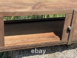 Antique General Store CIGAR BOX Display Case 69.5L Slide Panels Original Knobs