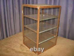 Antique General Store Counter Display Cabinet Display Case w Glass Shelfs Metal