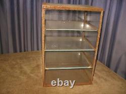 Antique General Store Counter Display Cabinet Display Case w Glass Shelfs Metal