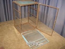 Antique General Store Counter Display Cabinet Display Case w Glass Shelfs Metal