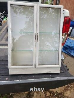 Antique General Store Countertop Glass Wood Display Cabinet Case