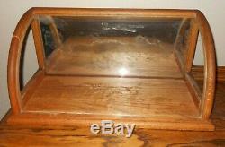 Antique General Store Mirrored Curved Glass Counter Display Case