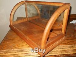 Antique General Store Mirrored Curved Glass Counter Display Case
