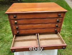 Antique General Store Spool Cabinet 6 Drawer Cherry Finish Solid Wood