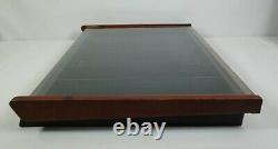 Antique Gillette Blades Wooden Store Display Case With Glass Lid Counter Top