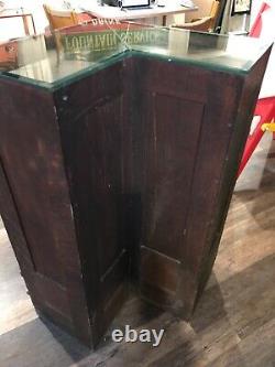 Antique Glass Corner Oak Store Display Case Cabinet LOCAL PICK UP ONLY Michigan