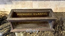 Antique Hickory Elastic Display Case General Store Counter Fixture Thread