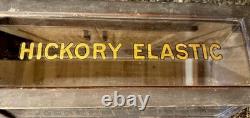 Antique Hickory Elastic Display Case General Store Counter Fixture Thread