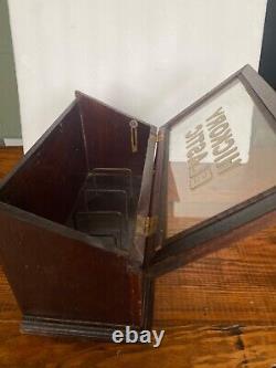 Antique Hickory Elastic Sewing Old Country Store Counter Wood Display Case