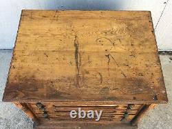 Antique J P Coats Spool Cabinet Store Advertising Sewing Flat Files Art Jewelry