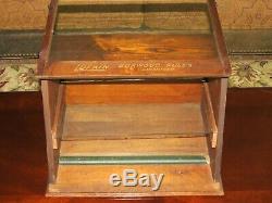 Antique Lufkin Ruler Co Slanted Lift Top Countertop Store Display Cabinet Case