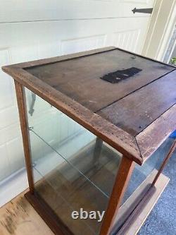 Antique Oak Bakery 4 Sided Glass Showcase Country Store Vintage