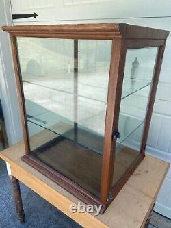 Antique Oak Bakery 4 Sided Glass Showcase Country Store Vintage