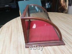 Antique Oak Curved Glass Showcase Country Store Display Case J. Riswig Chicago