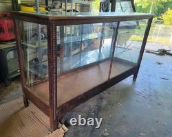 Antique Oak Glass Display Case 6FT General Store Mercantile Showcase Cabinet