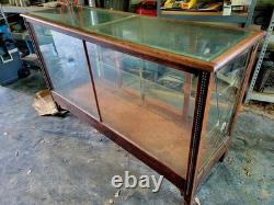 Antique Oak Glass Display Case 6FT General Store Mercantile Showcase Cabinet