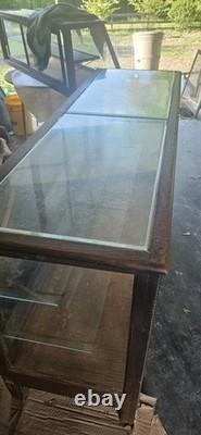 Antique Oak Glass Display Case 6FT General Store Mercantile Showcase Cabinet