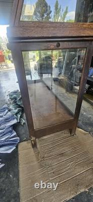 Antique Oak Glass Display Case 6FT General Store Mercantile Showcase Cabinet
