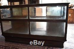 Antique Oak Glass Store Display Case, Cabinet