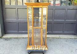 Antique Oak Ribbon Cabinet Display Case Exhibition Show Case Co Country Store