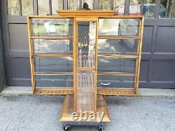 Antique Oak Ribbon Cabinet Display Case Exhibition Show Case Co Country Store