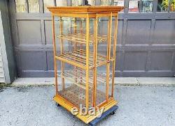 Antique Oak Ribbon Cabinet Display Case Exhibition Show Case Co Country Store