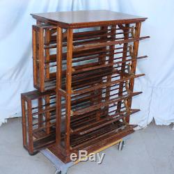 Antique Oak Ribbon Cabinet Storage and Display Case General Store Sewing Related