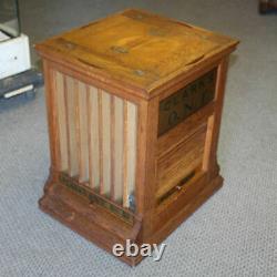 Antique Oak Spool Cabinet Clarks ONT Advertising Sewing Country Store