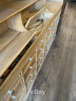 Antique Pine General Store display fixture Apothecary cabinet Bins Book Case