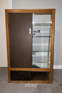 Antique Polo Ralph Lauren Perfume Cologne Store Display Case Big Glass Wood Sign