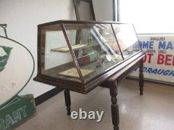 Antique Show Case Jewelry Store Tobacco Shop Museum Collector Display Oak 1910