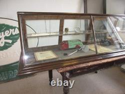 Antique Show Case Jewelry Store Tobacco Shop Museum Collector Display Oak 1910