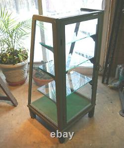 Antique Slant Front Country Store Display Case With Original Key