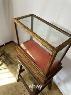 Antique Small Jewlers Cabinet Wood Display Case General Store Jewlery Bakery Oak